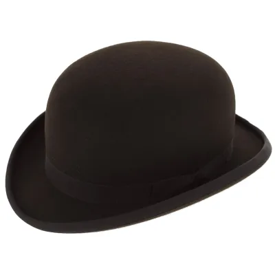 Chapeau Melon Feutre Laine Marron - Traclet