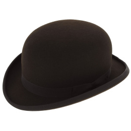 Brown Wool Felt Bowler Hat - Traclet
