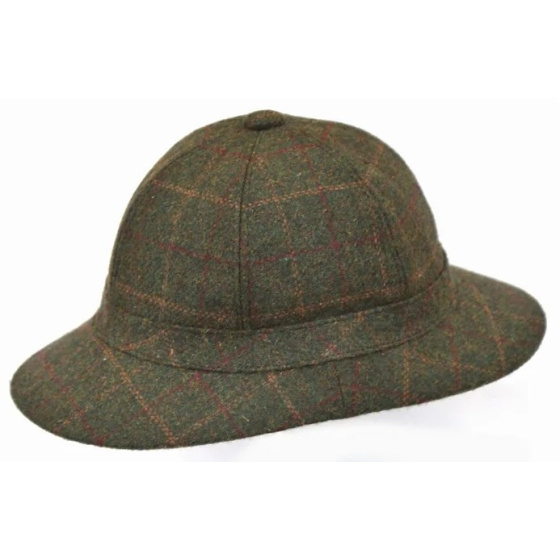 English Striker Bucket Hat in Green Tweed with Stripes - Traclet