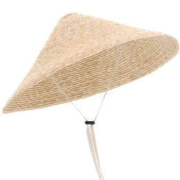 Natural Straw Chinese Pyramid Hat - Traclet