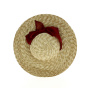 Natural straw bonnet with Bordeau knot - TRACLET design