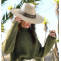 Wide Brim Straw Traveller Hat with Ribbon - Traclet