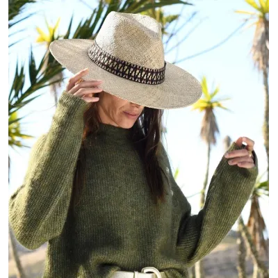 Chapeau Traveller Galon Paille Large Bords - Traclet   Reference : 20110| Chapellerie Traclet