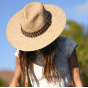 Wide Brim Straw Traveller Hat with Ribbon - Traclet