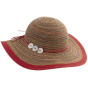 Red Cotton Amalia Wide-Brimmed Hat - Traclet