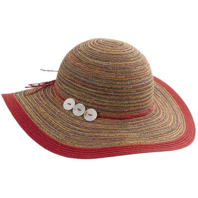 Red Cotton Amalia Wide-Brimmed Hat - Traclet Reference: 20115| Traclet Millinery