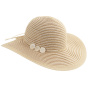 Amalia Cotton Wide-Brimmed Hat Beige - Traclet