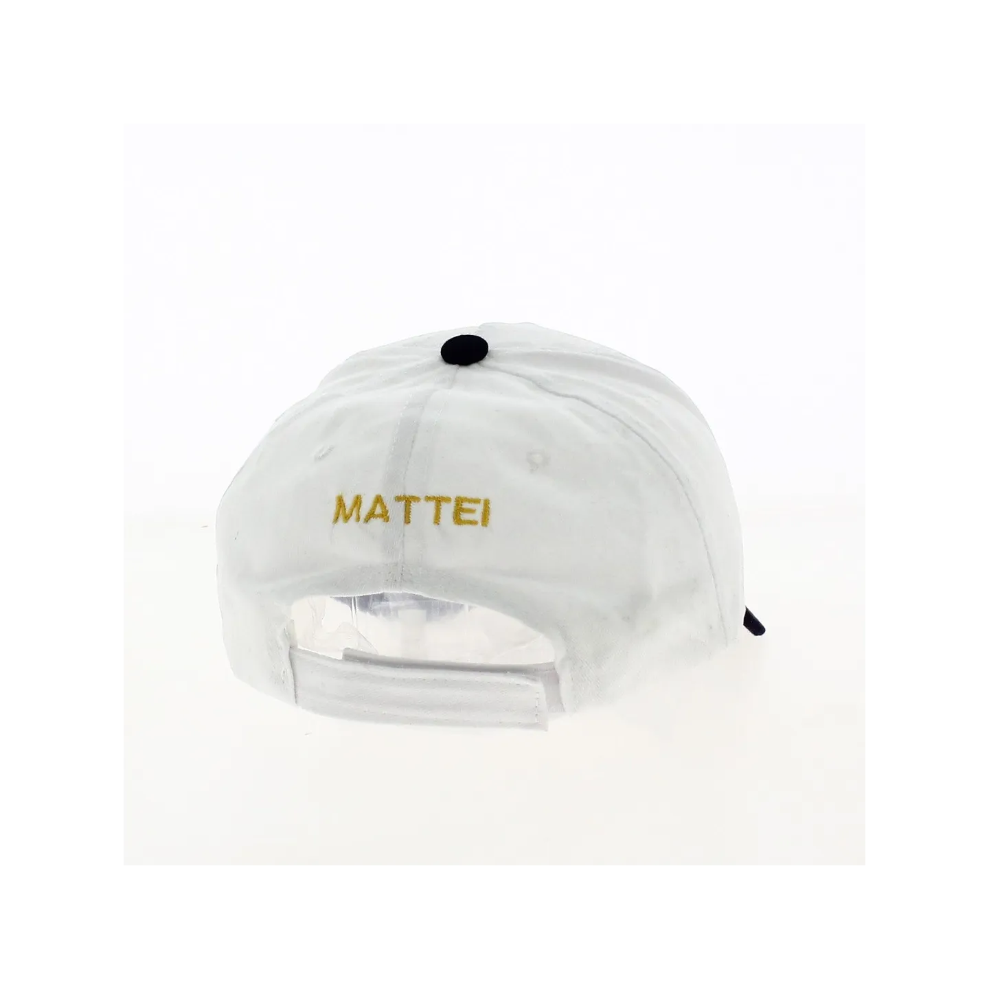 Personalized White Cotton Captain Baseball Cap - Traclet Reference: 20128| Traclet Hat Shop