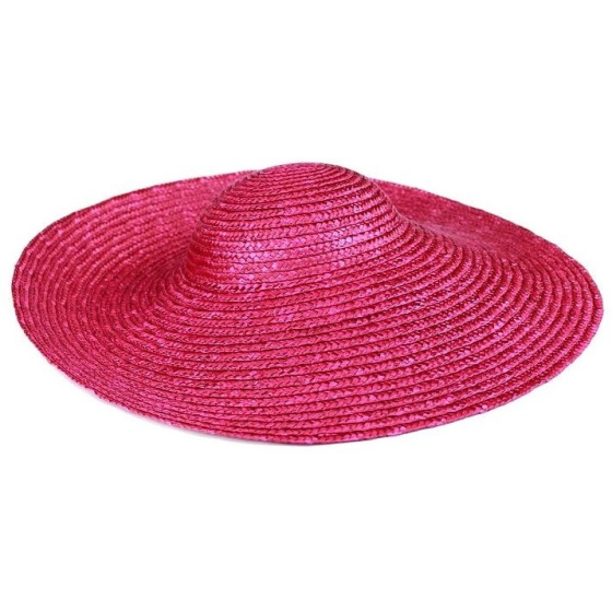 Daniela Wide-Brimmed Hat Natural Straw Plum - Traclet