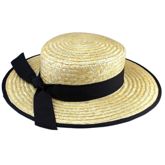 Brianna Natural Straw Boater Hat - Traclet Brianna Natural Straw Boater Hat - Traclet
