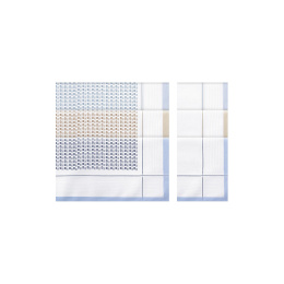 Fond blanc et fond imprimé avec satins colorés - 6 unités