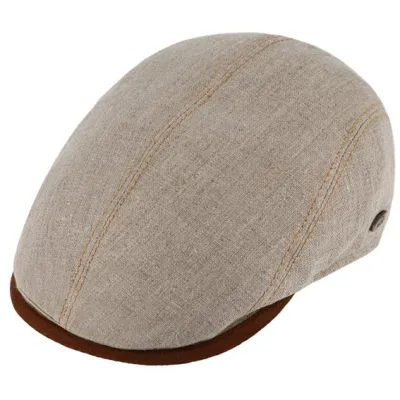 Rounded Cap Giovanni Linen Beige - Traclet   Reference: 20186| Traclet Hatmakers