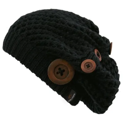 Béret Laine Tricot Nelly Noir - Traclet