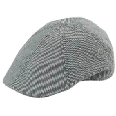 Stone Cotton & Linen Gatsby Cap Blue - Traclet Reference: 20230| Chapellerie Traclet