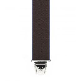 Plain Colored Suspenders with Leather Back Clips Y Shape 110 Made in France