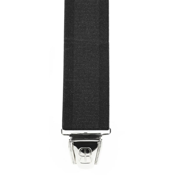 Solid Color Leather Back Clip-on Y-Shape Suspenders 130 Made in France