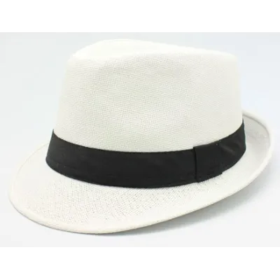Chapeau Trilby Groove Paille Papier Blanc - Traclet