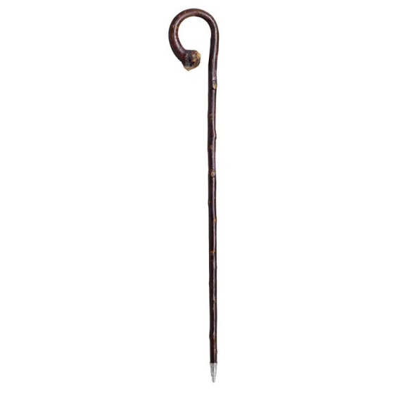 Curved Chestnut Wood Hiking Stick Brown - Traclet