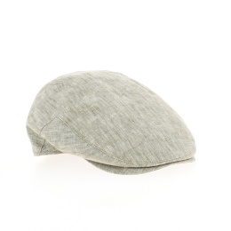 Green Checkered Justin Linen Flat Cap