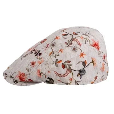 Flat Cap Bang Flower Beige Cotton - Traclet Reference 20303| Traclet Hat Shop