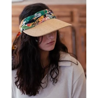 Sicilia Cotton Scarf Visor - Traclet Reference: 20304| Chapellerie Traclet