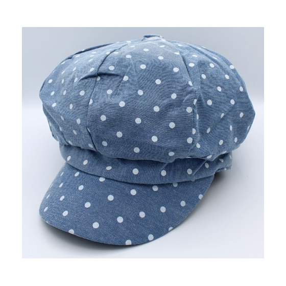 Retro Newsboy Cap Light Blue Cotton - Traclet