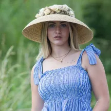 Chapeau abat jour Français Paille Naturelle - Traclet