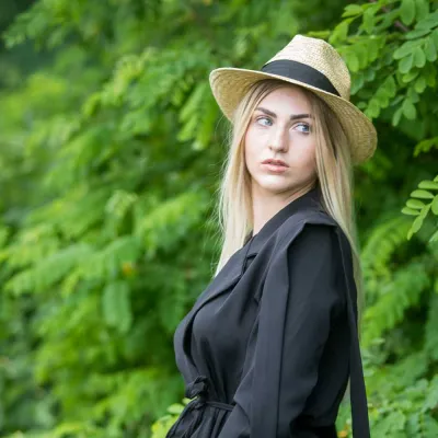 Natural straw fedora hat Briançon - ref 20100