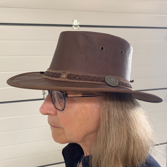 Chapeau Cuir De Kangourou Tan - Sundowner Scippis - Traclet