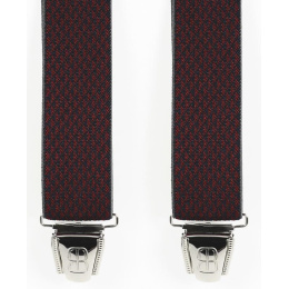 Biclip® Harness Suspenders Fancy Burgundy Diamond Pattern - Biclip