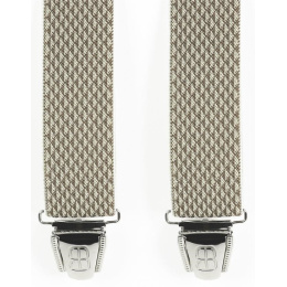 Biclip® Diamond Pattern Fancy Harness Suspenders Beige - Biclip