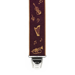Fancy Bordeaux Music Suspenders - Traclet