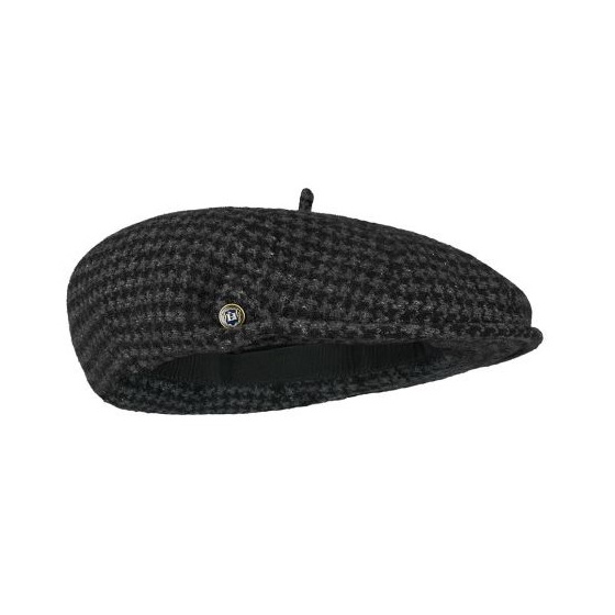 Gray & Black Wool Nay Beret Cap - Laulhère