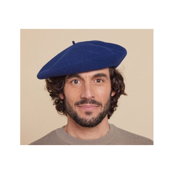 Blue Merino Wool Max Beret - Heritage Laulhère