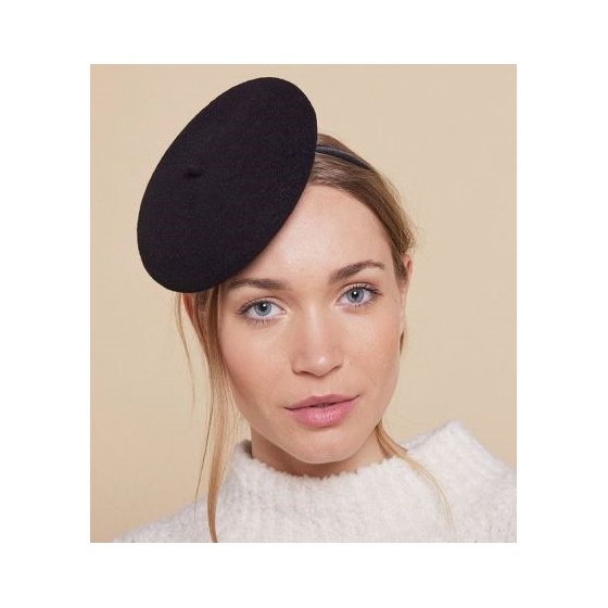 Elegant Black Wool Fascinator - Heritage by Laulhère