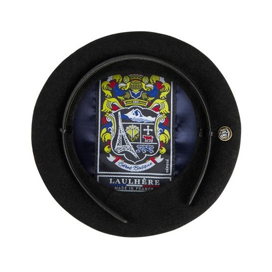 Elegant Black Wool Fascinator - Heritage by Laulhère Elegant Black Wool Fascinator - Heritage by Laulhère