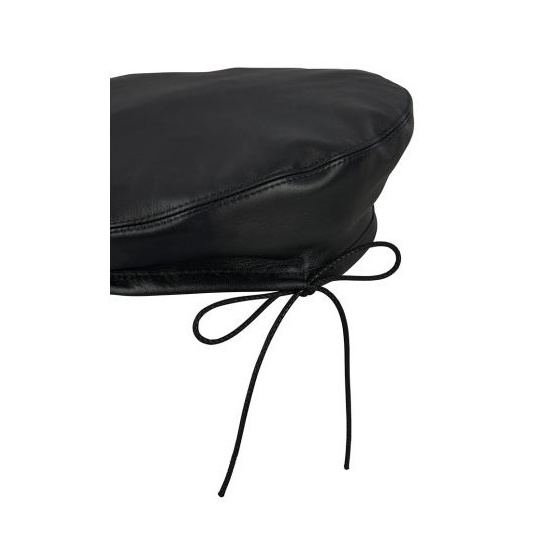 Black Leather Pechade Beret - Laulhère