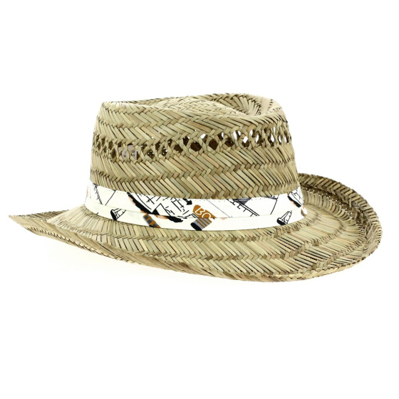Veracruz straw hat in gambler shape