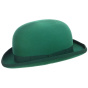 Emerald Green Wool Felt Bowler Hat - Traclet