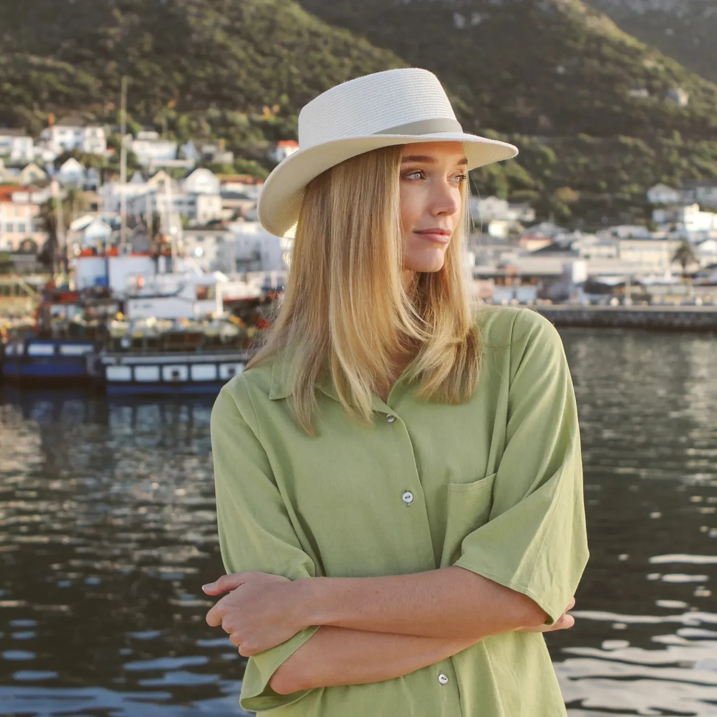 Azur Boater sun protection UPF50+ boater hat - ref 20409