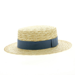 Boater hat with customized ribbon