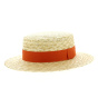 Boater hat with customized ribbon
