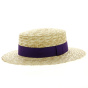 Boater hat with customized ribbon
