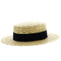 Boater hat with customized ribbon