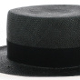 Black panama boater hat - Traclet