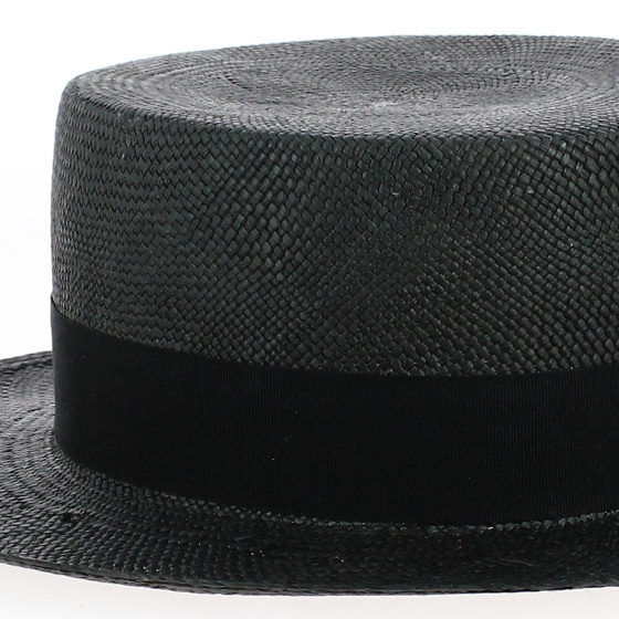 Black panama boater hat - Traclet Black panama boater hat - Traclet