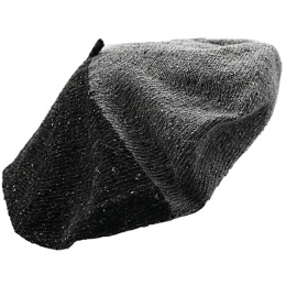Summer Beret Cotton Silk & Linen Black - Gray - Le Béret Français