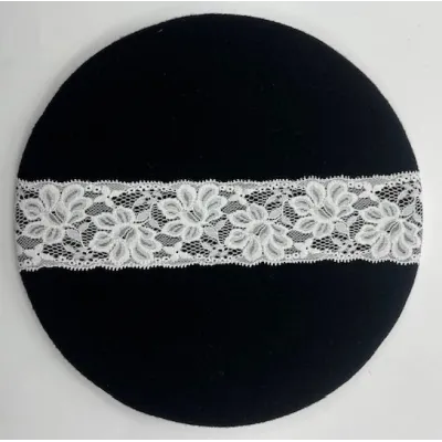 Black Lace Beret - Le Béret Français Reference: 20452| Chapellerie Traclet