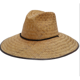 Closed weave Tycoon Crown straw lifeguard hat