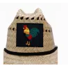 Chapeau de sauveteur Rooster Coq en paille naturelle à large bord en forme de dôme